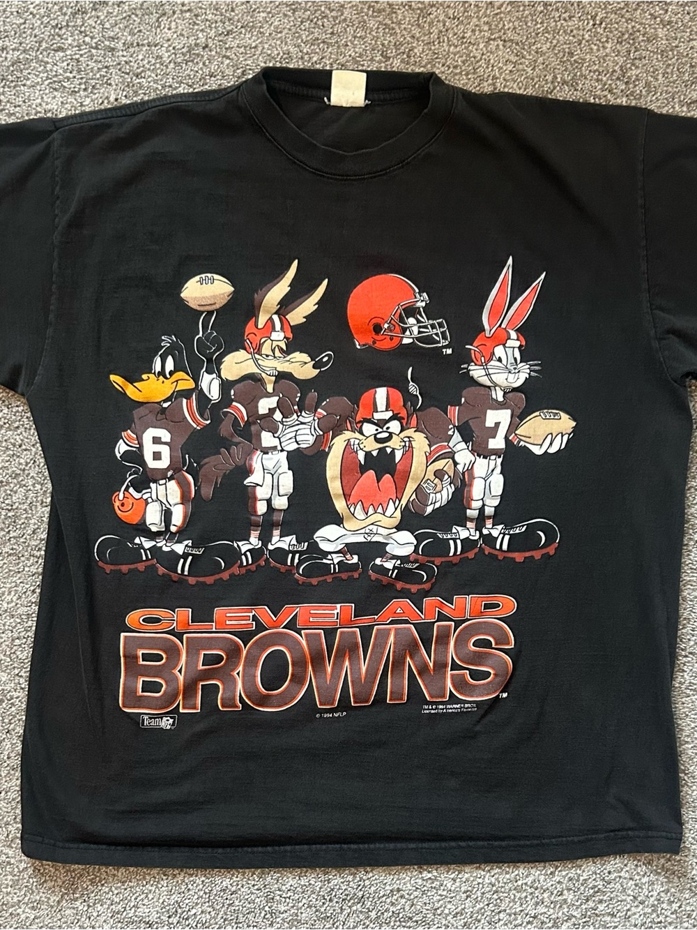 Vintage 1994 Cleveland Browns Looney Tunes Shirt Mens XXL Single Stitch Taz